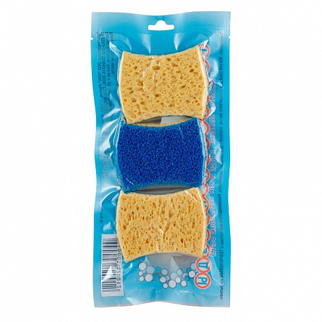 Губка для посуды из поролона Рыжий кот 3 шт - Вид 1